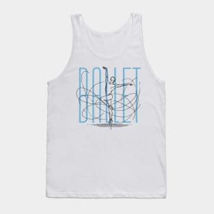 Ballet Male dancer - Black one line art Tank Top